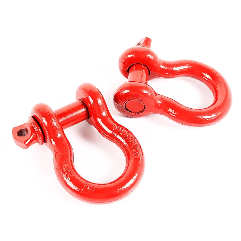 Rugged Ridge - D-Ring Shackles, 7/8-Inch, Red, Steel, Pair - 11235.13 1