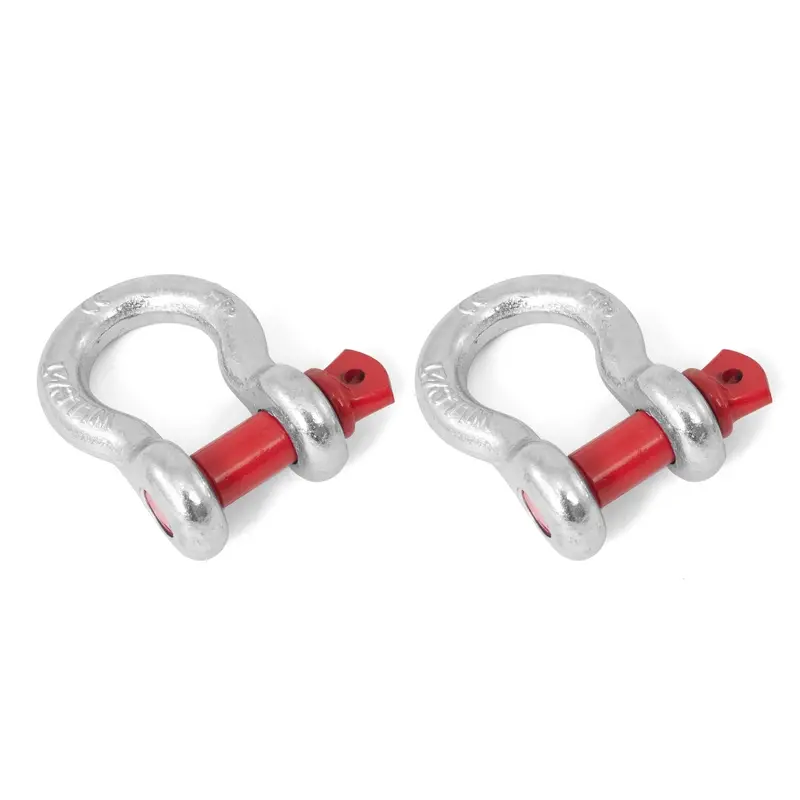Rugged Ridge - D-Ring Shackles, 7/8-Inch, Silver With Red Pin, Steel, Pair - 11235.03 1