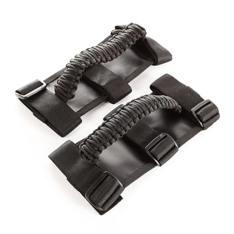 Rugged Ridge - Grab Handle Kit, Paracord, Black/Black; 55-19 Jeep Cj/Wrangler/Gladiator - 13505.30 1