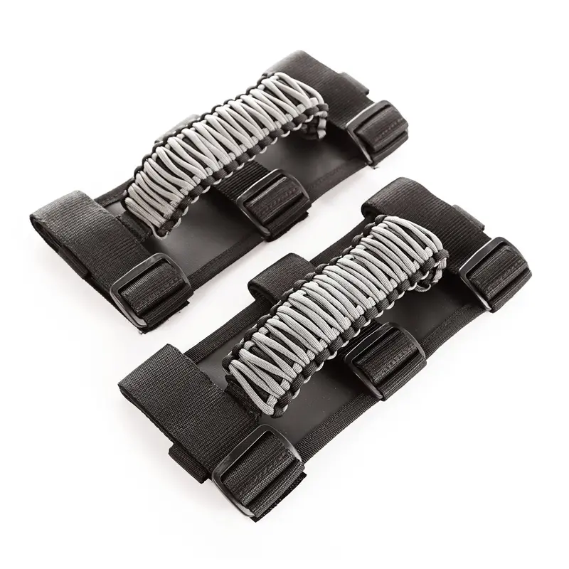 Rugged Ridge - Grab Handle Kit, Paracord, Gray/Black; 55-19 Jeep Cj/Wrangler/Gladiator - 13505.32 1