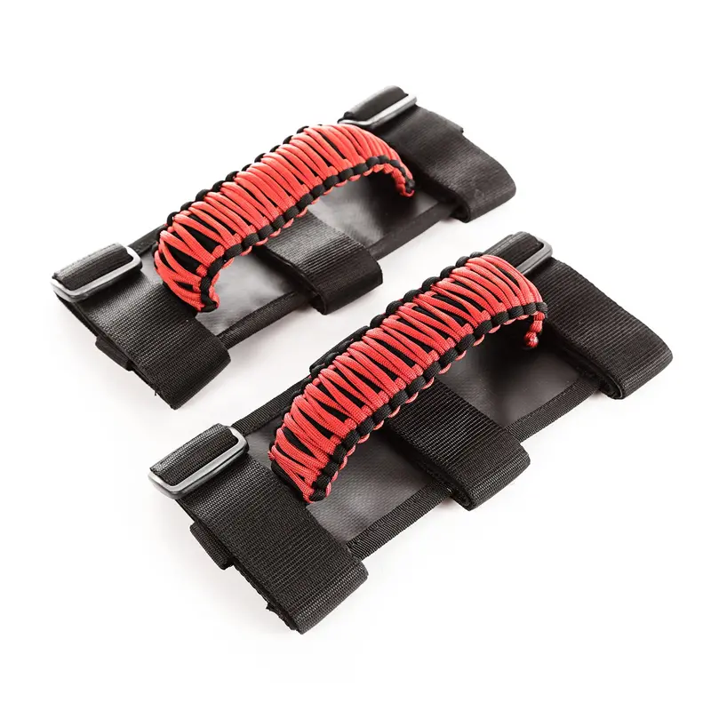 Rugged Ridge - Grab Handle Kit, Paracord, Red/Black; 55-19 Jeep Cj/Wrangler/Gladiator - 13505.31 1