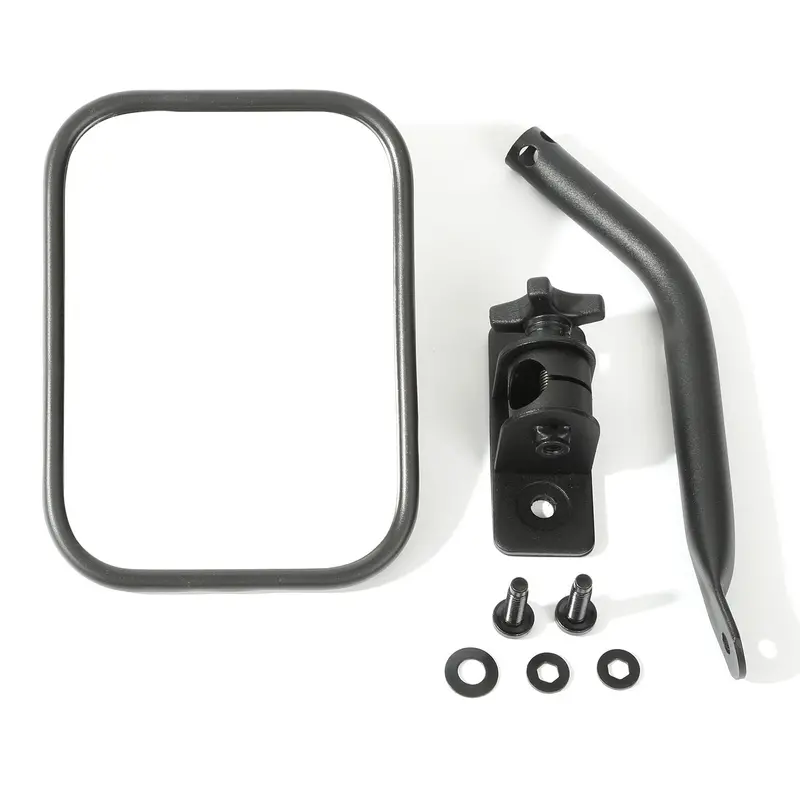 Rugged Ridge - Quick Release Mirror, Textured Black, Rectangular; 97-16 Jeep Wrangler - 11025.18 1