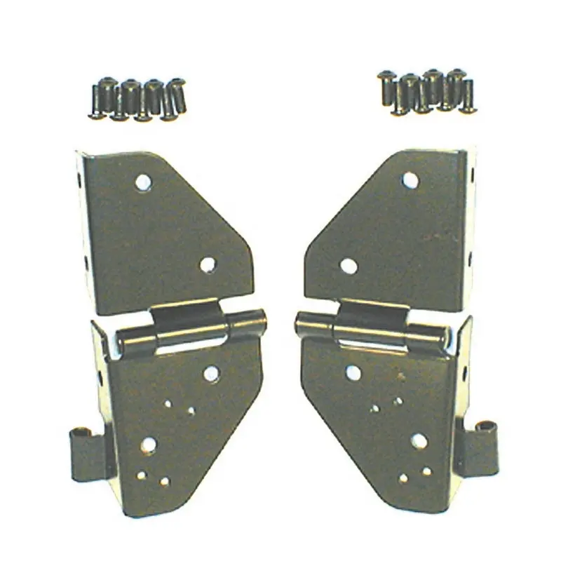 Rugged Ridge - Rugged Ridge 11209.01 Windshield Hinge Kit, Black; 76-86 Jeep Cj/87-95 Jeep Wrangler Yj - 11209.01 1
