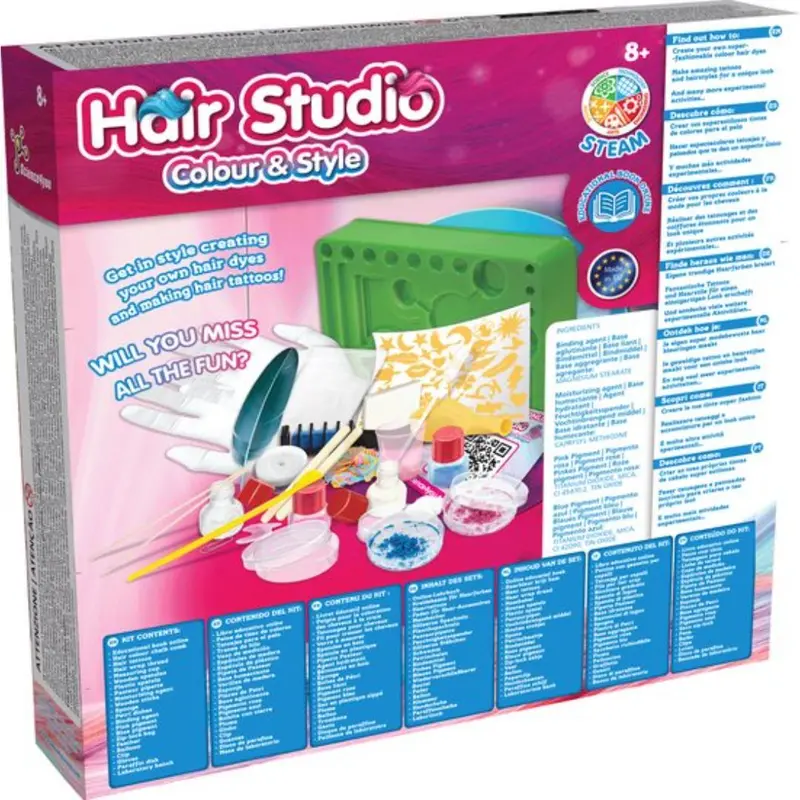 Science4you Hair Studio ,Hair Accessories Gift Set With Temporary Hair Dye For Kids 2