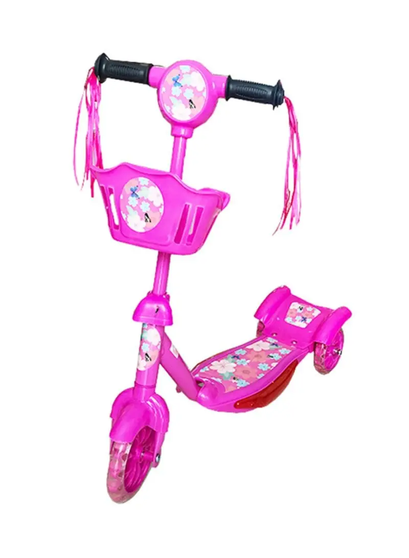 Scooter For Girls And Boys With Basket In Pink And Blue 1