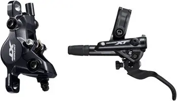 Shimano Deore Xt Bl-M8100/Br-M8100 Disc Brake And Lever - Front, Hydraulic, Post Mount, 2-Piston, Finned Pads, I-Spec Ev Clamp Band, Black 1