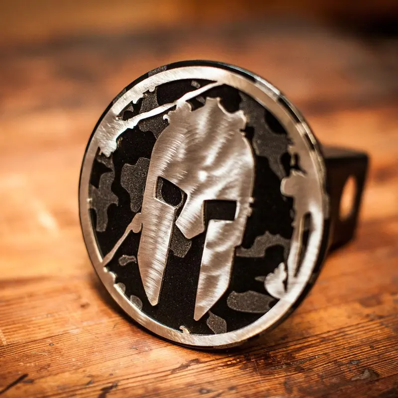 Spartan Helmet Trailer Hitch Cover - Camouflage 1