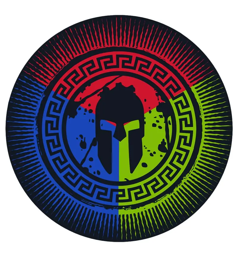 Spartan Trifecta Medallion Vinyl Sticker 1