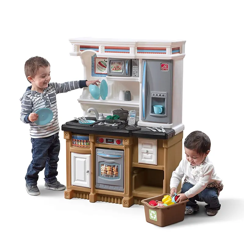 Step2 Lifestyle Custom Play Kitchen (Multicolour) , Indoor Game For Kids With 20-Piece Accessory Set 1