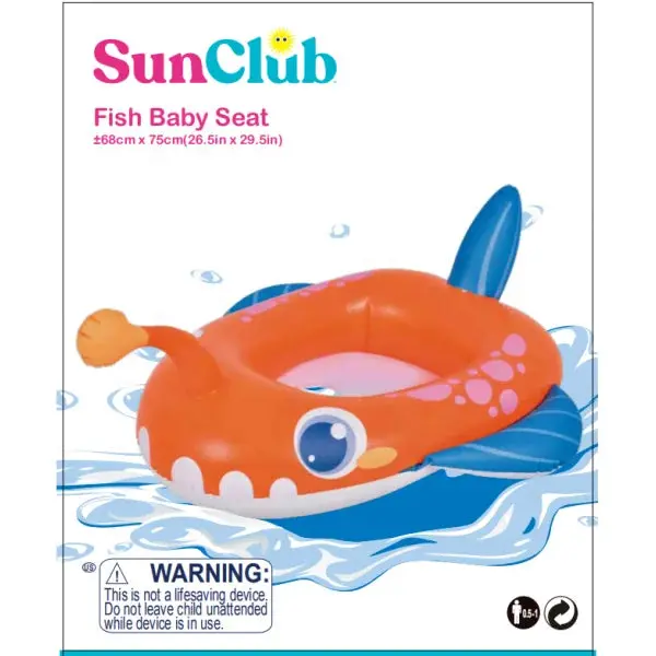 Sun Club Fish Baby Seat Outdoor Inflatable Water Sports Pool Floating Swimming Toys -Jilong 1