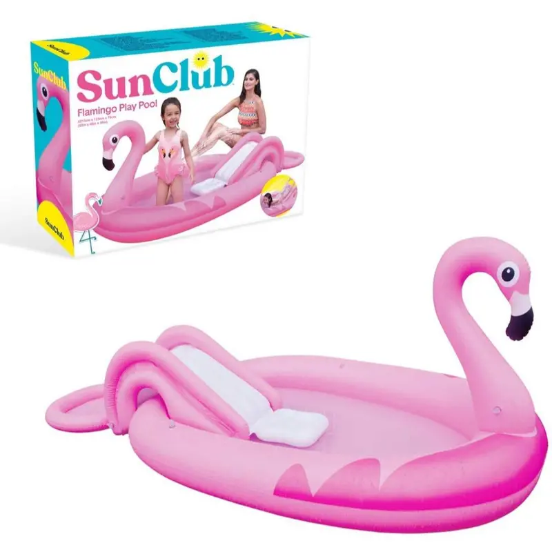Sun Club Flamingo Play Inflatable Pool With Slide For Kids,  Ages 3+, Outdoor, Indoor, 1