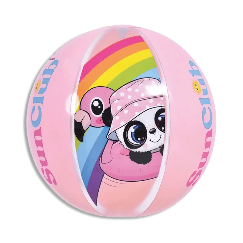 Sun Club Panda Inflatable Pvc Beach Balls For Kids, Pink And Green 40Cm - Jilong 1