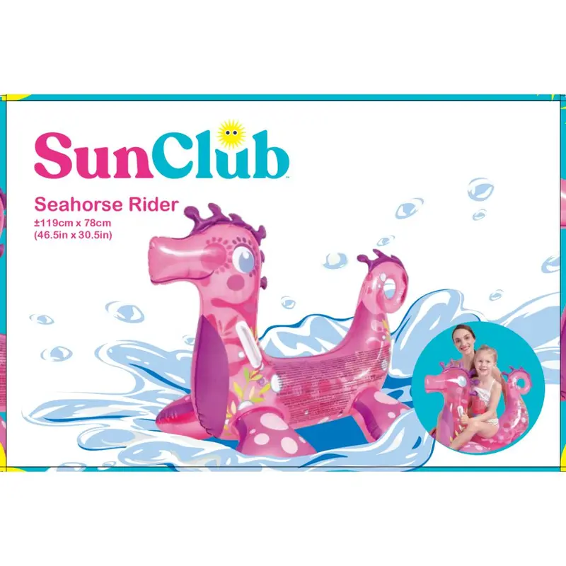Sun Club Seahorse Rider Outdoor Inflatable Water Sports Pool Floating Swimming Toys For Kids 1