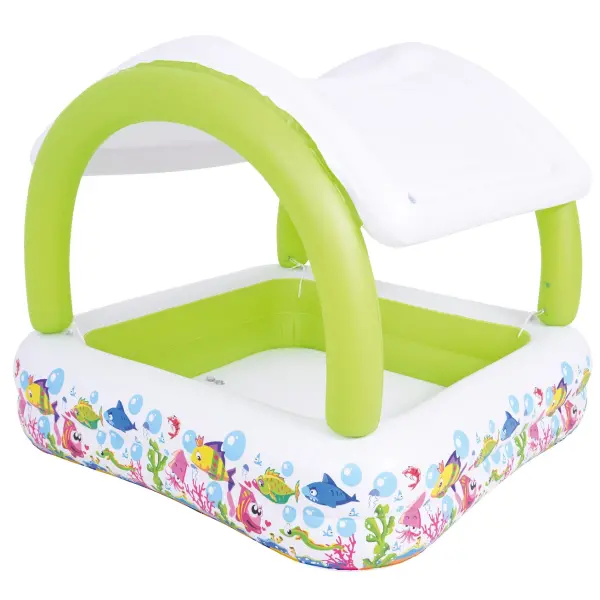 Sunshade Square Pool Outdoor Inflatable Water Sports Pool For Kids - Jilong Sun Club 1