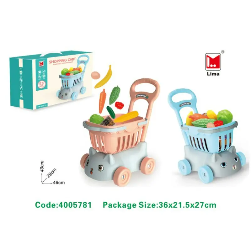 Supermarket Trolley With Fruits 1