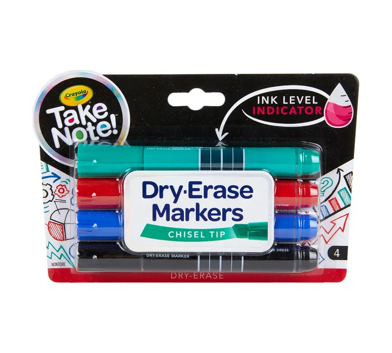 Take Note Colored Dry Erase Markers, 4 Count 1