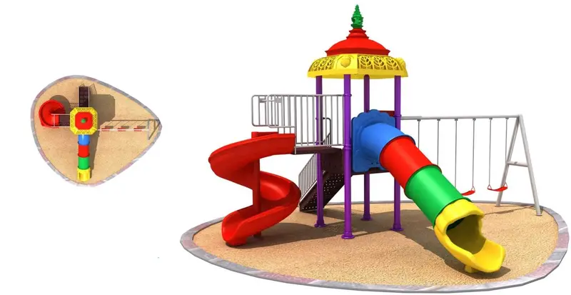 Three Swings And Two Slides Playground.. 1