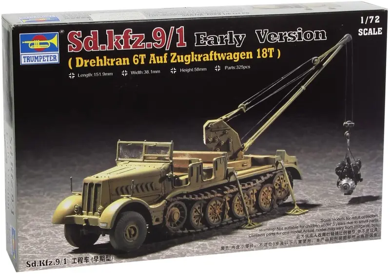 Truck-1/72 Xy07253 Drehkran 6T Auf Zugkraftwagen 18T (Sd.Kfz.9/1 Early Version) 1