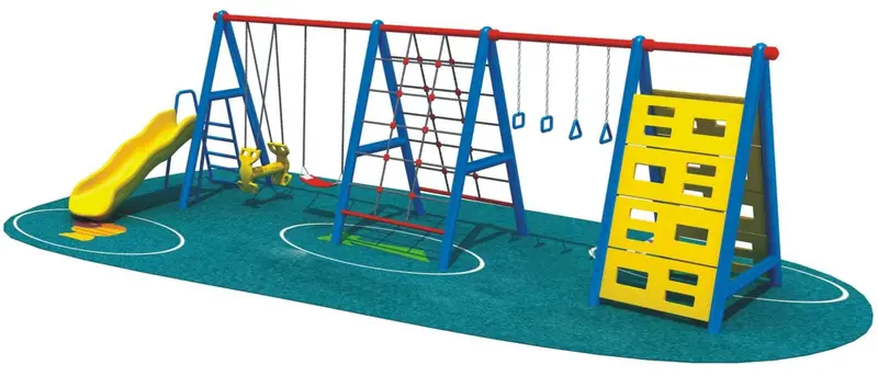 Two Swings, One Slide, Rope Climbing, Monkey Bar Playground 1