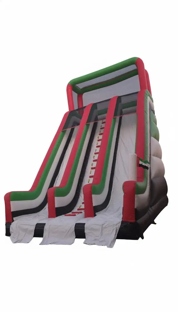 Uae Flag Theme Giant Inflatable Slide With Portable Pool – Outdoor Fun Park For Kids & Adults 1