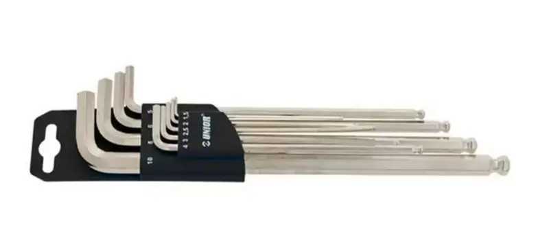 Unior  Set Of 9 Long Allen Wrenches With Ball Point Sizes From 1.5 To 10 1