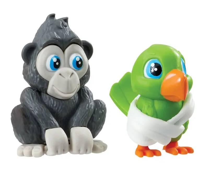 Vet Squad - Animals -Pack Of 3 - Baby Chimp & Parrot - Suitable For 4 Years And Above 1