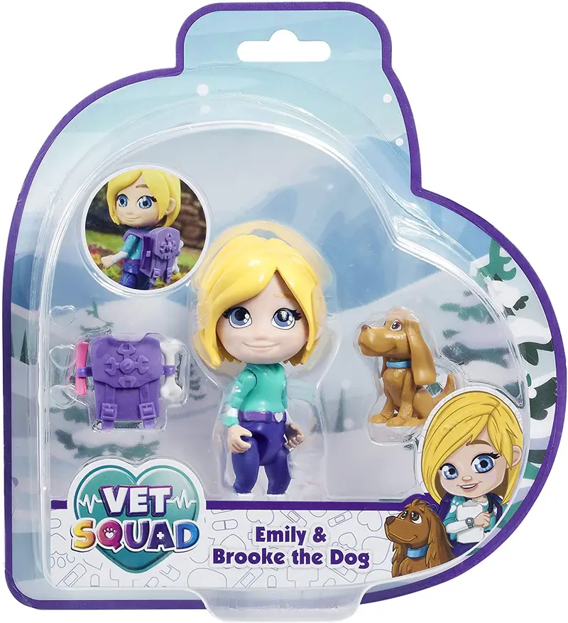Vet Squad - Emily & Brooke The Dog, 3 Inch Articulated Vet Figure With Pet And Accessories - Suitable For 4 Years And Above 1