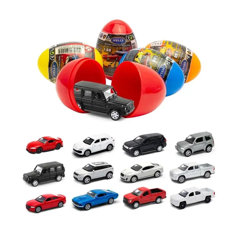 Welly -  3″ Dicast Metal Cars In Capsule Pack, 12 Piece Pack Assorted 1