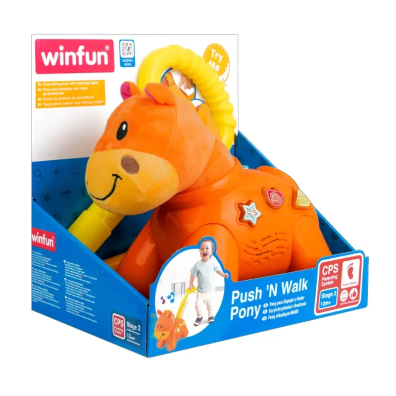 Win Fun Push N Walk Pony - Orange 1
