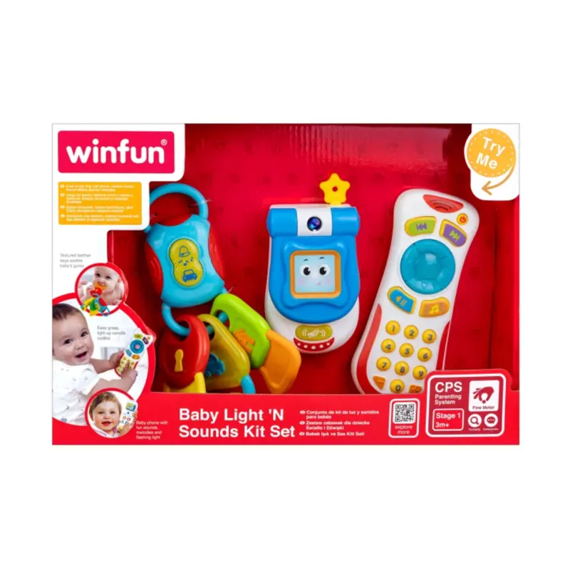 Winfun Baby Light 'N Sound 3Pc Set Phone, Remote And Keys For Ages 3 Months And Up 1