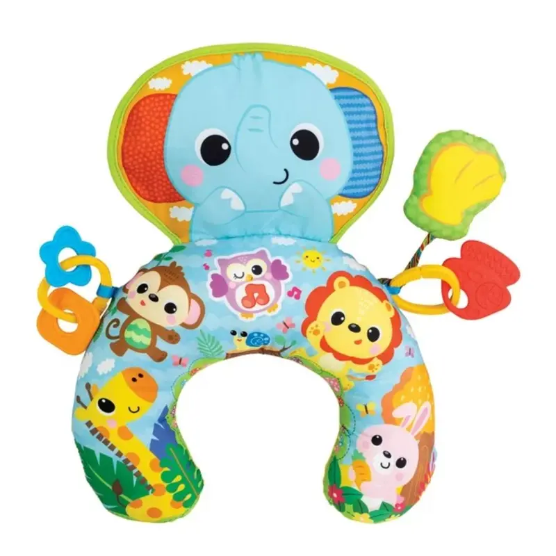 Winfun Jungle Fun Blue Tummy Time Pillow For Infants Newborn 1