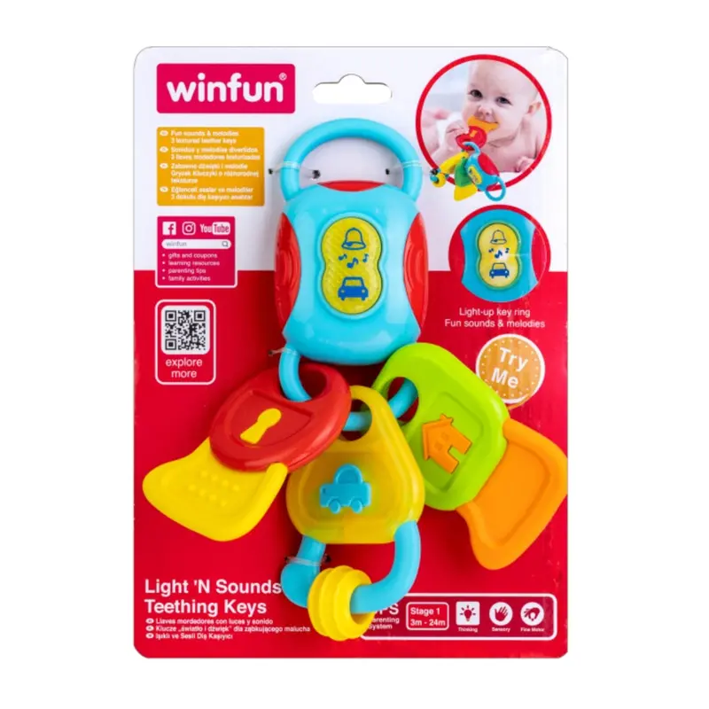 Winfun - Light & Sounds Teething Keys New Born For Kids Age 3M+ 1