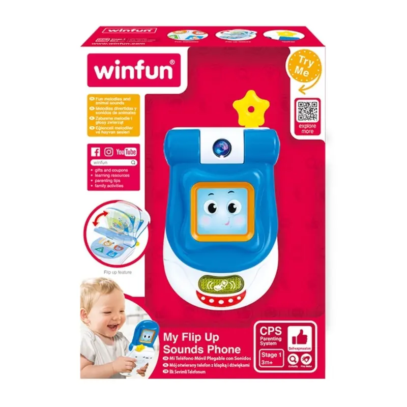 Winfun My Flip Up Sounds Phone - Blue Learning Toys For Kids 1