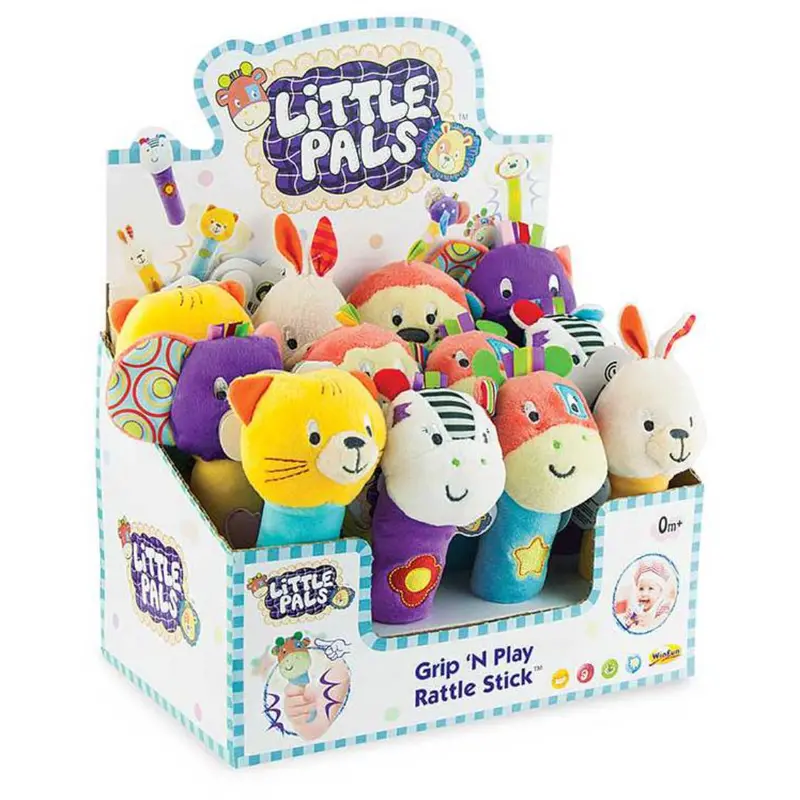 Winfun - Soft Grip`N Play Rattle Stick Pal For Kids,  12 Pcs 1