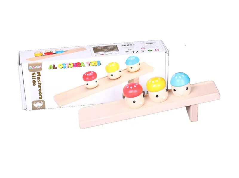 Wooden Mushroom Slide Play 1