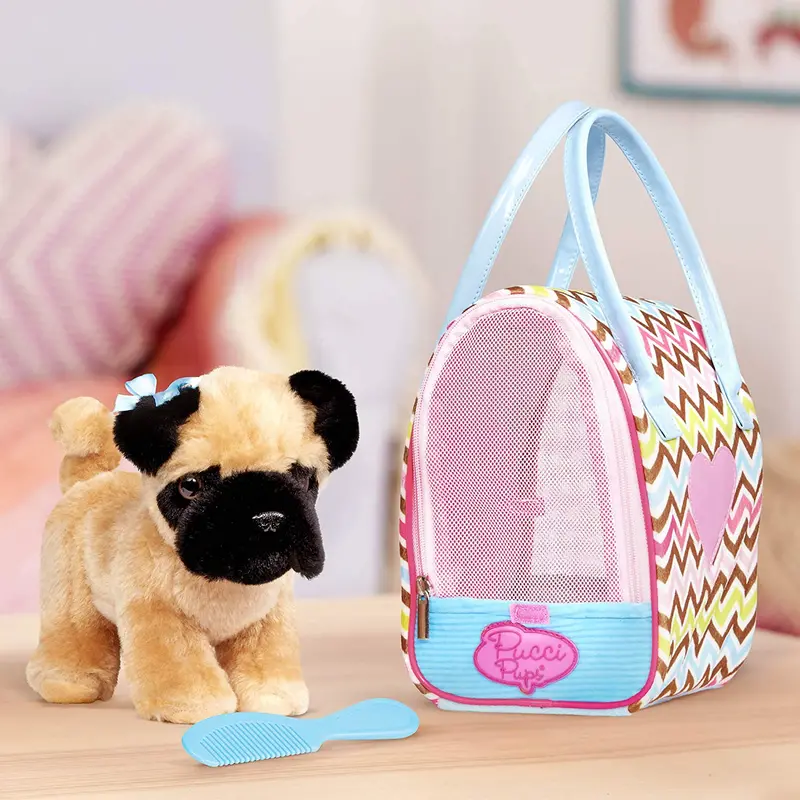 Zigzag Print Glam Bag W/Pug 1