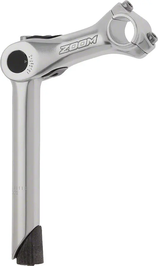 Zoom Quick Comfort Adjustable Stem - 90Mm, 25.4 Clamp, Adjustable, 22.2-24Tpi Quill, Aluminum, Silver 1