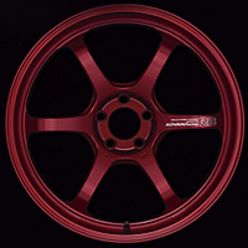 Advan Racing R6 Wheel – 18×9.5 Inches, +45 Offset, 5×100 Pcd, Candy Red Finish 1