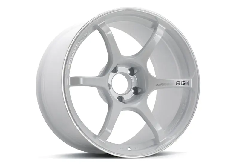 Advan Rg-4 Racing Wheel – 18X7.5 Inches, +47Mm Offset, 5X114.3 Bolt Pattern, White Metallic Finish 1