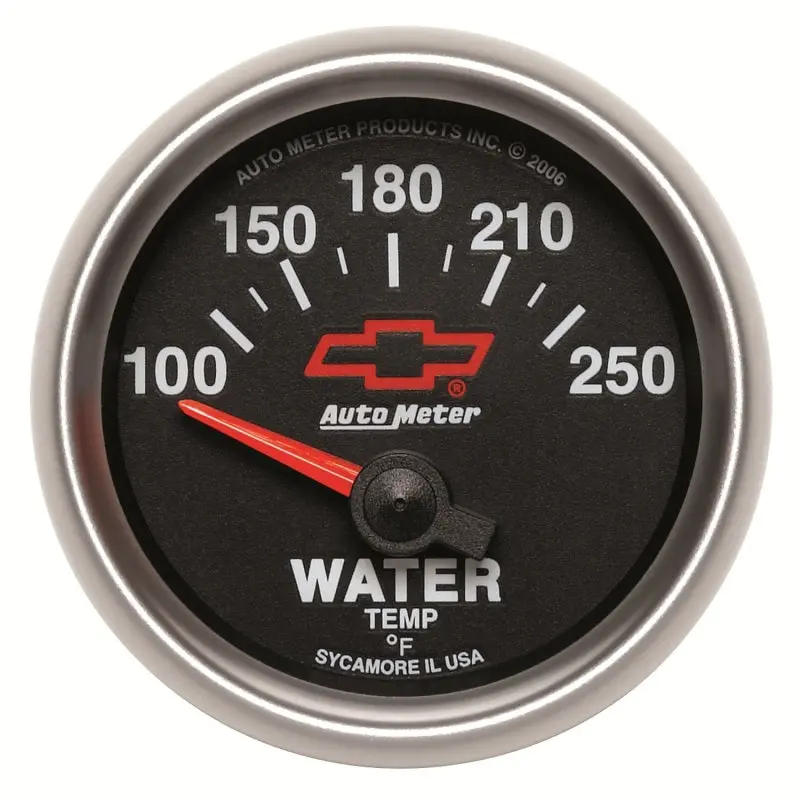 Autometer Bowtie-Themed Electronic Water Temperature Gauge – 2-1/16In, 100–250°F, Gm-Specific Pedestal Mount 1