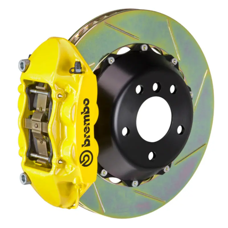 Brembo 01-04 996 C4S Rear Gt Bbk 4 Piston Cast 380X28 2Pc Rotor Slotted Type1-Yellow 1