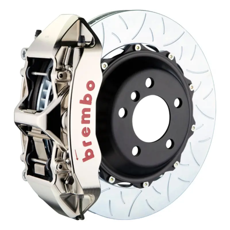 Brembo Front Gtr Big Brake Kit For 2016–2018 Ford Focus Rs – 6-Piston Billet Calipers, 380X32Mm Slotted Two-Piece Rotors, Nickel Plated 1