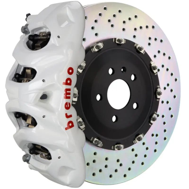 Brembo Gt Rear Big Brake Kit – 4-Piston Calipers & Drilled Two-Piece Rotors (365X29Mm) For Tesla Model S Awd (2014+ Excluding Plaid) 1