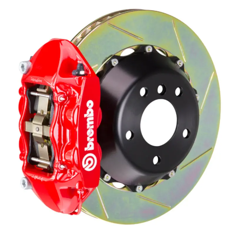 Brembo Gt Rear Brake Kit For 2015–2017 Ford F-150 (Non-Raptor) – 4-Piston Calipers, 380X28Mm Two-Piece Slotted Rotors (Red) 1