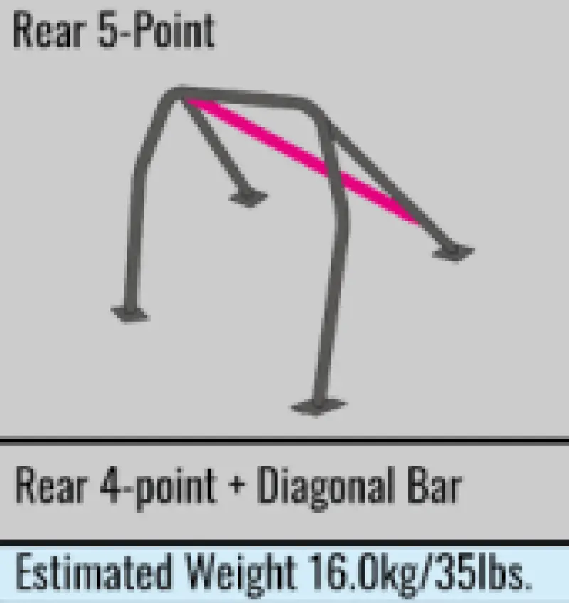 Cusco 5-Point Rear Roll Cage – 2-Seat, Diagonal-Bar Design For Subaru Grb Sti (2008–2014) 1