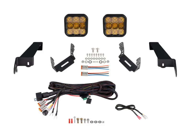 Diode Dynamics Ss5 Led Bumper Pod Light Kit For 2018–2021 Jeep Jl Wrangler – Sport Yellow Combo Beam 1