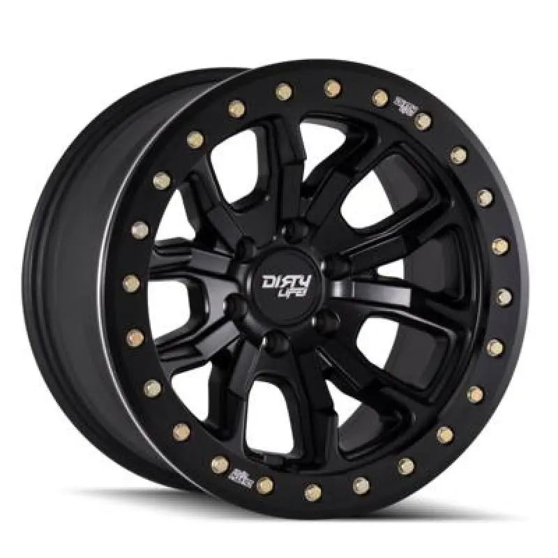 Dirty Life Dt-1 Beadlock Wheel – 17X9 Inches, 5X127 Bolt Pattern, -38Mm Offset, 78.1Mm Hub Bore, Matte Black Finish 1