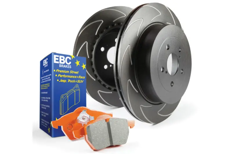 Ebc S7 High-Performance Brake Kit – Orangestuff Pads + Slotted Bsd Rotors 1