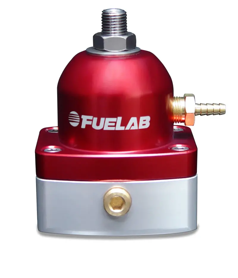 Fuelab Adjustable Fuel Pressure Regulator – 1–3 Psi, Large Seat, Dual -6An Inlet, Single -6An Return – Red 1