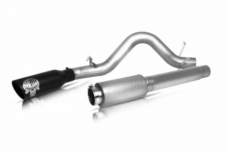Gibson Patriot Skull Series Cat-Back Exhaust — Stainless Steel, Single Exit For 2014–2018 Gmc Sierra 1500 Slt (6.2L) 1